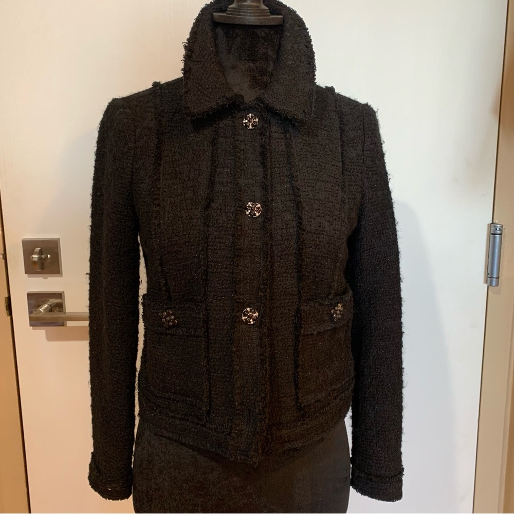 Rebecca Taylor 2 Black Sparkly Boucle Women's Jacket